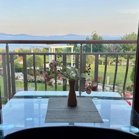 панорама, двустаен, малък, първа линия, гледка море, Diamond Beach, сарафово דירה *